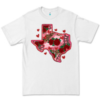 White valentine' s day texas map with roses Premium Tee - RanaPortraitStore