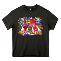 Asphalt Happy Easter Roosters Heavy Core Tee - RanaPortraitStore