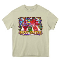 Mossy Happy Easter Roosters Heavy Core Tee - RanaPortraitStore