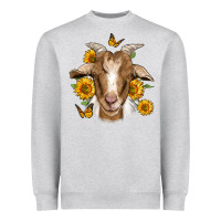 Heather Grey sunflower goat Heavyweight Sweatshirt - Jasminsmagicworld