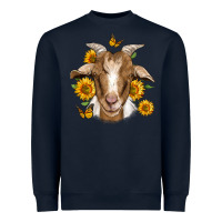 Navy sunflower goat Heavyweight Sweatshirt - Jasminsmagicworld
