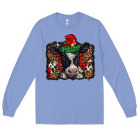 Colony Blue christmas black and white baby cow Long Sleeve Tee - BarkalooDesign