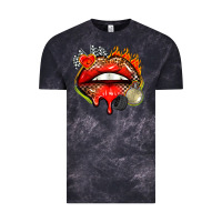 Cloud Black race lips Vintage Tee - AdoDesignShop