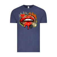 Vintage Denim race lips Vintage Tee - AdoDesignShop