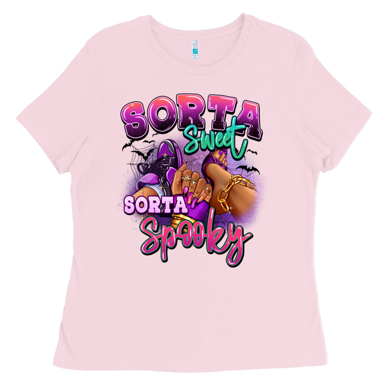 Sorta Sweet Sorta Spooky Sneaker And Heel Afro Wom Ladies Tee by RanaPortraitStore | Teevron