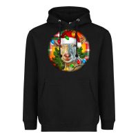 Black Saanen Goat Christmas Heavyweight Hoodie - LillyAllenDesigns