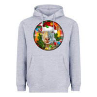Heather Grey Saanen Goat Christmas Heavyweight Hoodie - LillyAllenDesigns