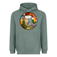 Sage Saanen Goat Christmas Heavyweight Hoodie - LillyAllenDesigns
