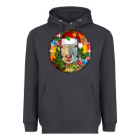 Smoke Saanen Goat Christmas Heavyweight Hoodie - LillyAllenDesigns