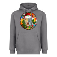 Storm Saanen Goat Christmas Heavyweight Hoodie - LillyAllenDesigns