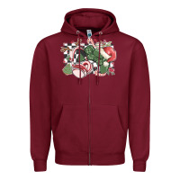 Burgundy gamer christmas game controller Zipper Hoodie - MaliasSmallBusiness
