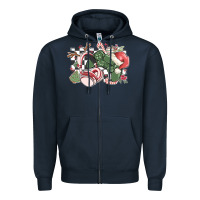 Navy gamer christmas game controller Zipper Hoodie - MaliasSmallBusiness