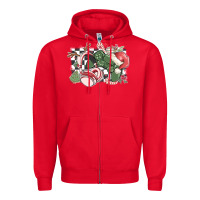 Red gamer christmas game controller Zipper Hoodie - MaliasSmallBusiness