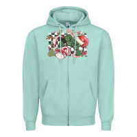 Seafoam gamer christmas game controller Zipper Hoodie - MaliasSmallBusiness