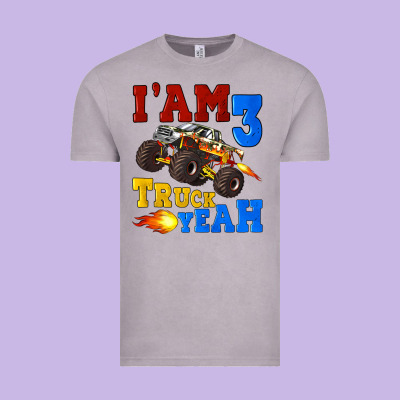I'am Three Truck Yeah Vintage Tee Designed By Artiststas