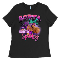 Black Sorta sweet sorta spooky sneaker and heel afro wom Ladies Tee - RanaPortraitStore