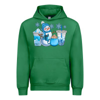 Emerald winter snowman coffee cups Urban Hoodie - CowGirlArtShop