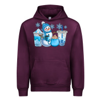 Mauve Wine winter snowman coffee cups Urban Hoodie - CowGirlArtShop