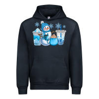 Navy winter snowman coffee cups Urban Hoodie - CowGirlArtShop