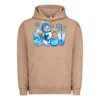 Pigment Burro winter snowman coffee cups Urban Hoodie - CowGirlArtShop