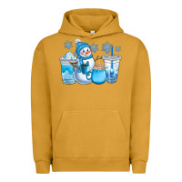Pigment Peanut Butter winter snowman coffee cups Urban Hoodie - CowGirlArtShop