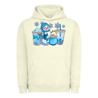 Pigment Pistachio winter snowman coffee cups Urban Hoodie - CowGirlArtShop