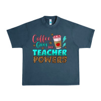 Midnight Navy coffee gives me teacher powers Urban Heavy Tee - BundleAndBundleShop