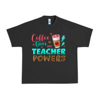 Pigment Black coffee gives me teacher powers Urban Heavy Tee - BundleAndBundleShop
