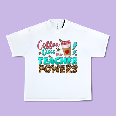 Coffee Gives Me Teacher Powers Urban Heavy Tee Designed By Bundleandbundleshop
