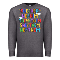 Charcoal Heather pride pronouns Premium Sweatshirt - Artiststas