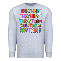 Heather Grey pride pronouns Premium Sweatshirt - Artiststas