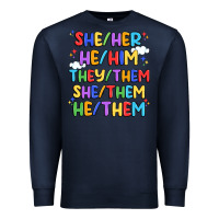 Navy pride pronouns Premium Sweatshirt - Artiststas
