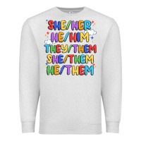 Oatmeal Heather pride pronouns Premium Sweatshirt - Artiststas
