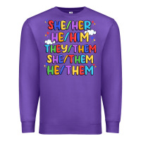 Purple pride pronouns Premium Sweatshirt - Artiststas