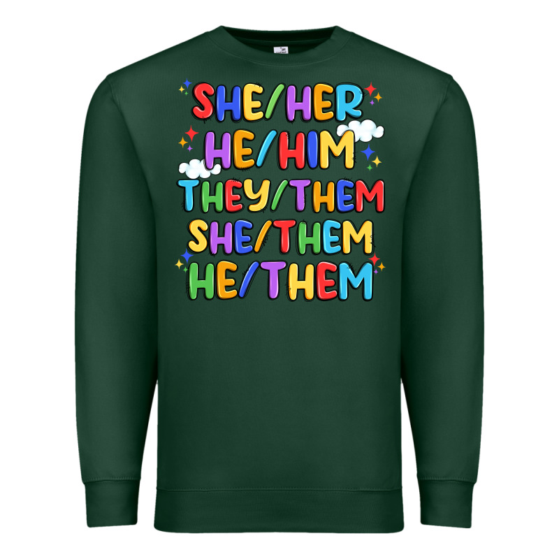 Pride Pronouns Premium Sweatshirt by Artiststas | Teevron