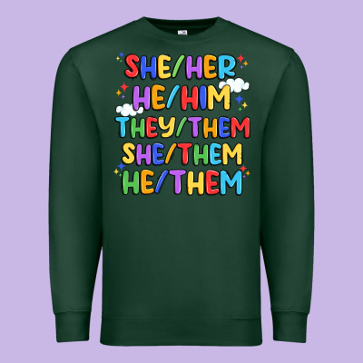 Pride Pronouns Premium Sweatshirt Designed By Artiststas