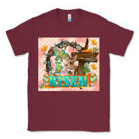 Burgundy Easter Day He is risen 20oz skinny Classic Tee - LillyAllenDesigns