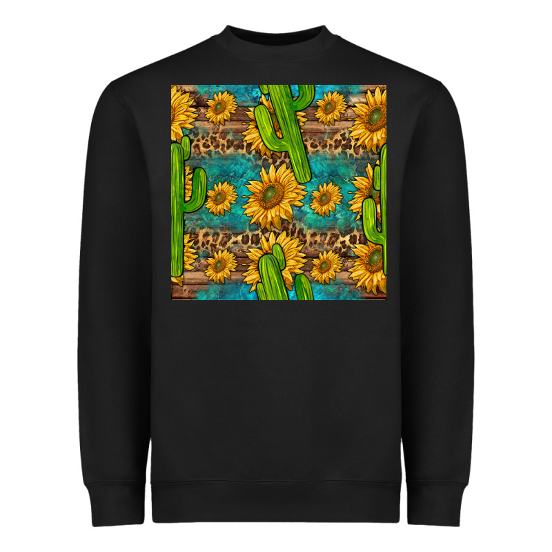 Sunflower And Cactus Seamless Pattern Heavyweight Sweatshirt by BundleAndBundleShop | Teevron