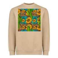 Mushroom sunflower and cactus seamless pattern Heavyweight Sweatshirt - BundleAndBundleShop