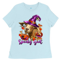 Baby Blue Spooky Goat Ladies Tee - RanaPortraitStore