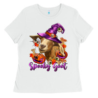 White Spooky Goat Ladies Tee - RanaPortraitStore