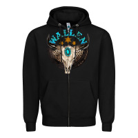 Black wallen with bull skull Zipper Hoodie - NancyCooperArtShop
