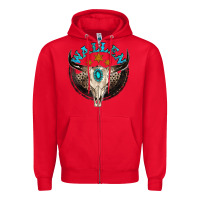 Red wallen with bull skull Zipper Hoodie - NancyCooperArtShop