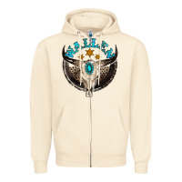 Sandshell wallen with bull skull Zipper Hoodie - NancyCooperArtShop