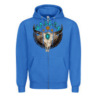 True Royal wallen with bull skull Zipper Hoodie - NancyCooperArtShop
