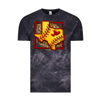 Cloud Black leopard softball texas map Vintage Tee - Jasminsmagicworld