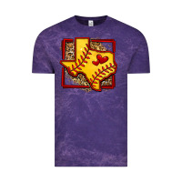 Cloud Purple leopard softball texas map Vintage Tee - Jasminsmagicworld