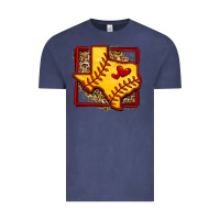 Vintage Denim leopard softball texas map Vintage Tee - Jasminsmagicworld