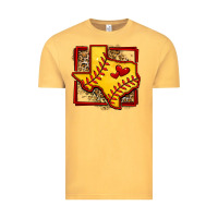 Vintage Mustard leopard softball texas map Vintage Tee - Jasminsmagicworld