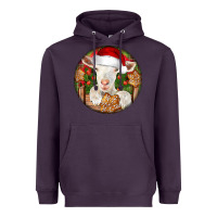Plum Baby Cashmere Goat Christmas Heavyweight Hoodie - LillyAllenDesigns